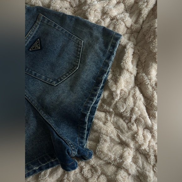 Sky Blue Demin Shorts | PRADA - Picture 7 of 8